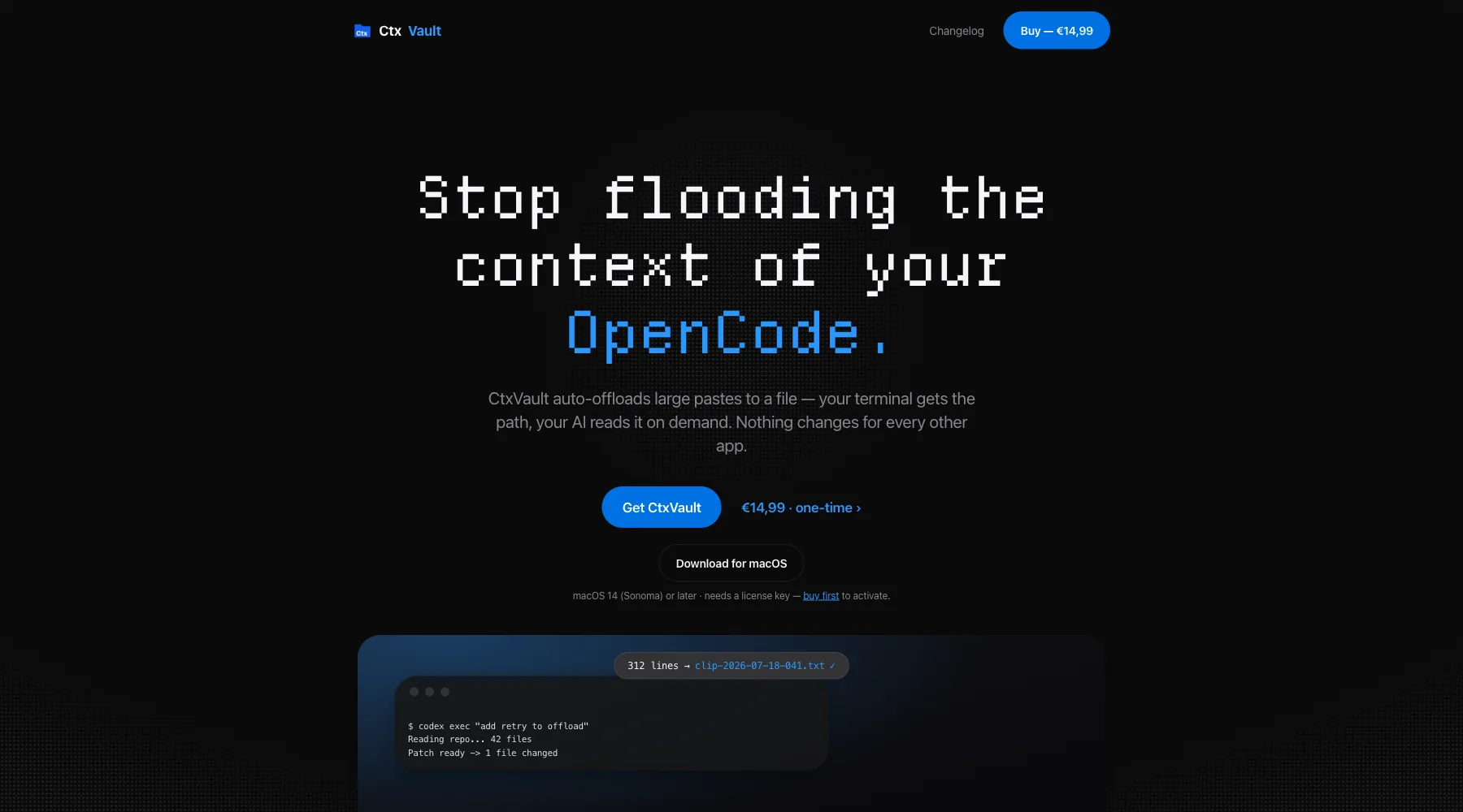 CtxVault — Clipboard-Offload für KI-Terminals