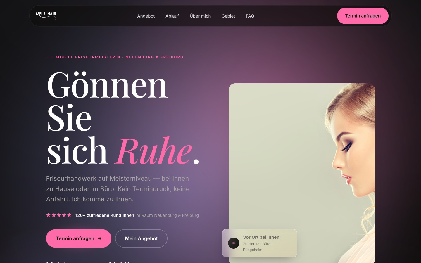 Nachher — Mel's Hair, modernes Redesign