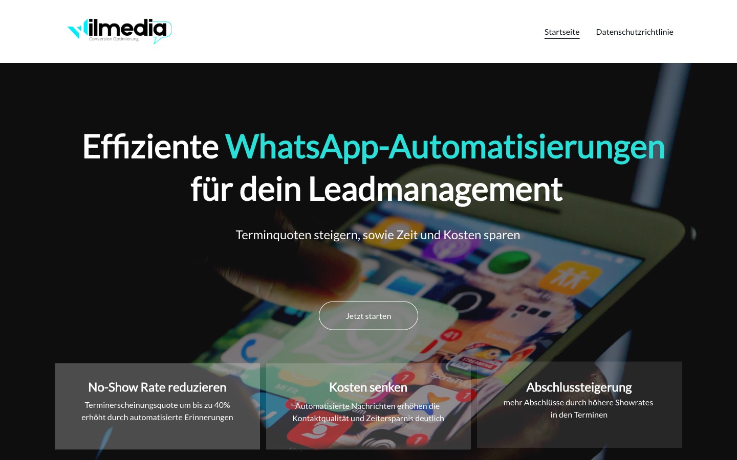 Vorher — alter Website-Auftritt